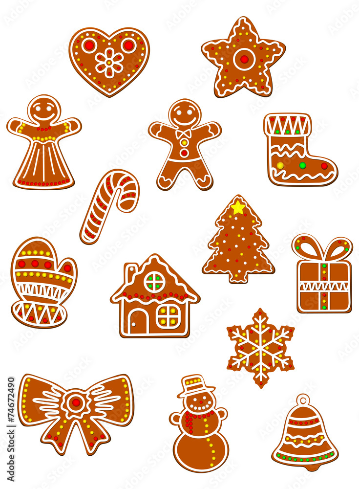 Christmas gingerbread cookies set Christmas gingerbread cookies set