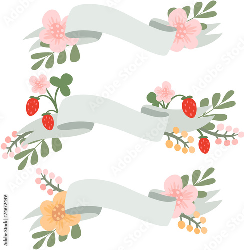 Fototapeta Naklejka Na Ścianę i Meble -  Set of vector flower banners