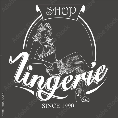 Vector retro emblem lingerie store