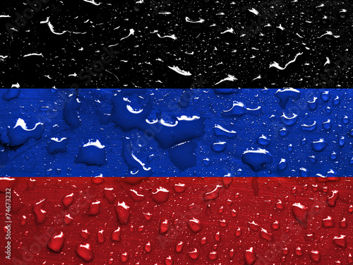 flag of Donetsk Krivoy Rog Soviet Republic with rain drops photo