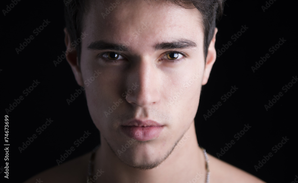Closeup headshot of handsome young man Closeup headshot of handsome young man