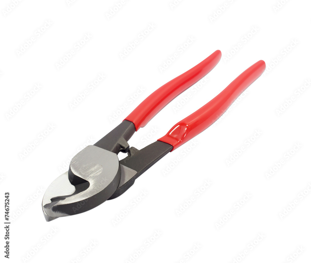 Wire cutting pliers on a white background. Wire cutting pliers on a white background.