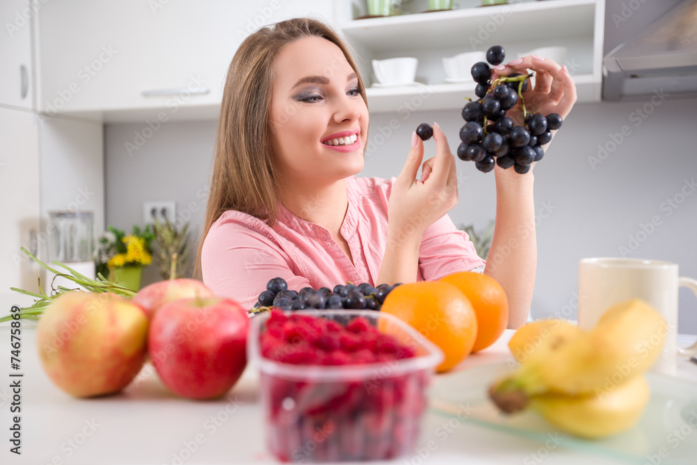 young woman keeping to a healthy eating
