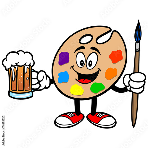 Art Palette with Beer
