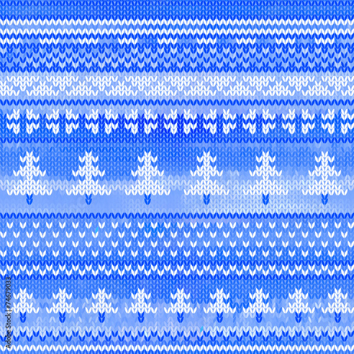 Vector seamless knitted pattern with pine