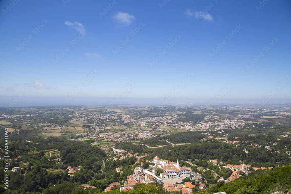 view of sintra from the castle