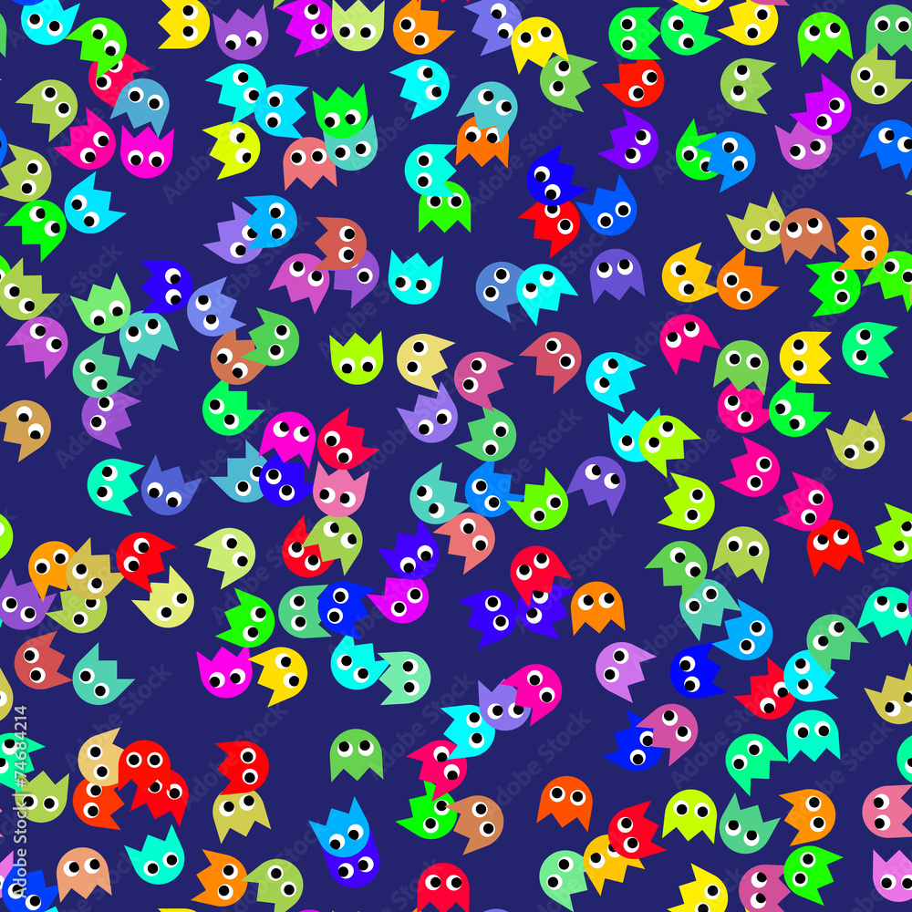Game monsters seamless generated pattern Game monsters seamless generated pattern