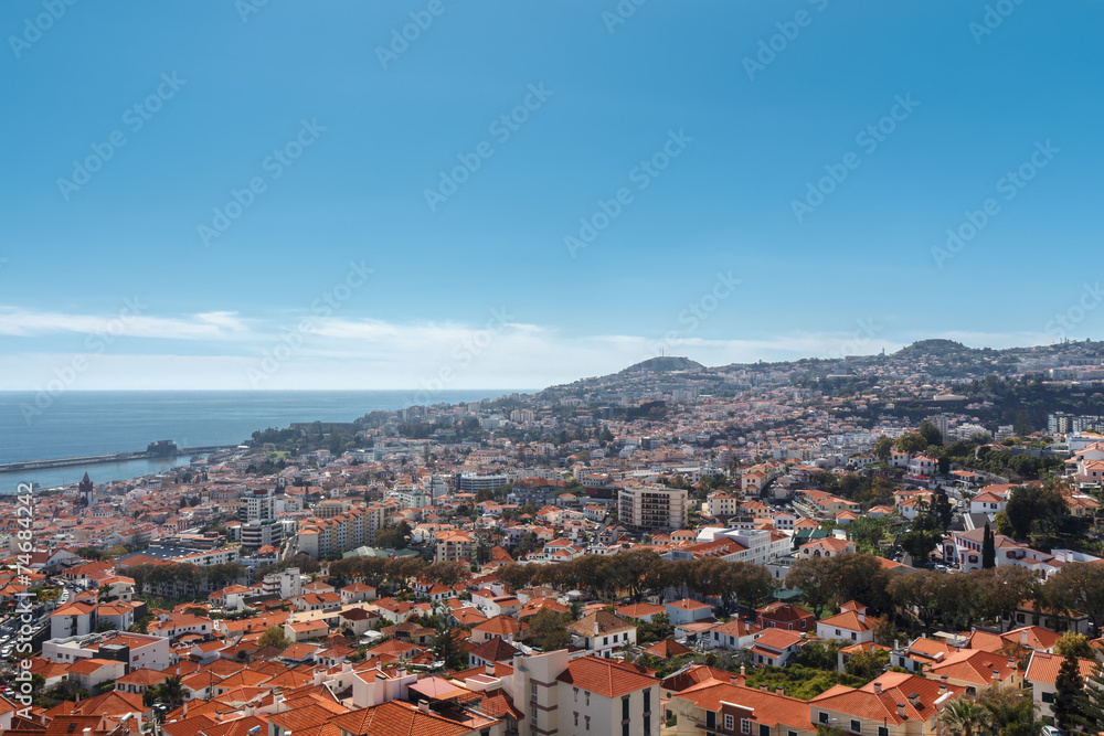 View of the city.  Funchal, Madeira island, Portugal