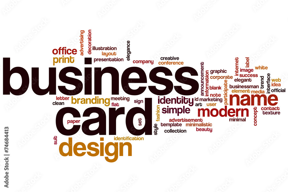 Business card word cloud