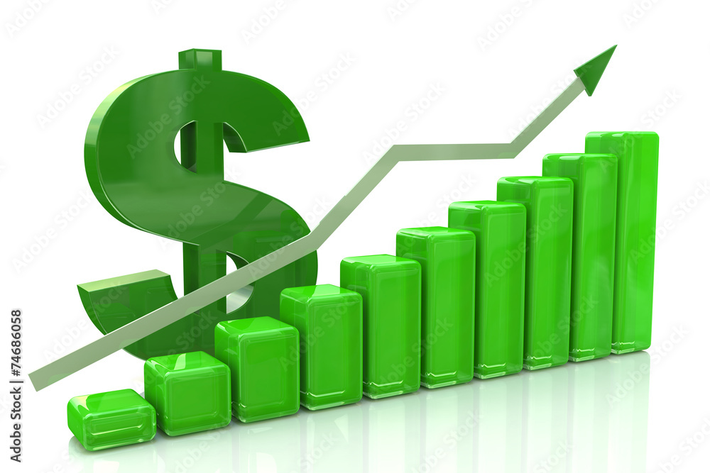 3D finance graph - rise of the dollar 3D finance graph - rise of the dollar
