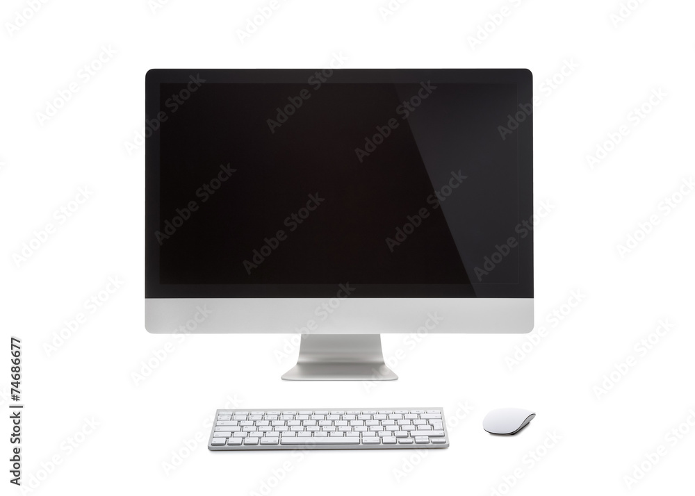Desktop computer with wireless keyboard and mouse Desktop computer with wireless keyboard and mouse