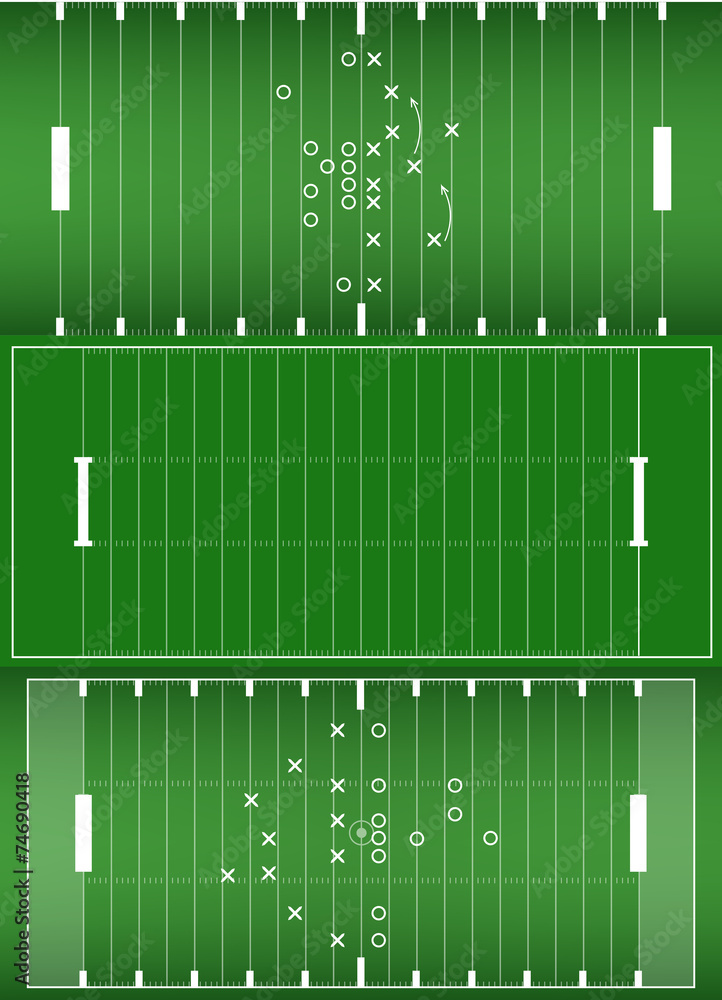 Set of american football field background eps10 vector Set of american football field background eps10 vector