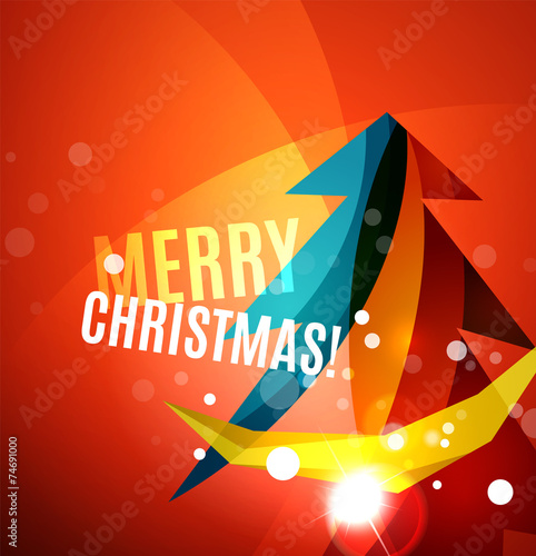 Colorful bright shiny Chrismas card