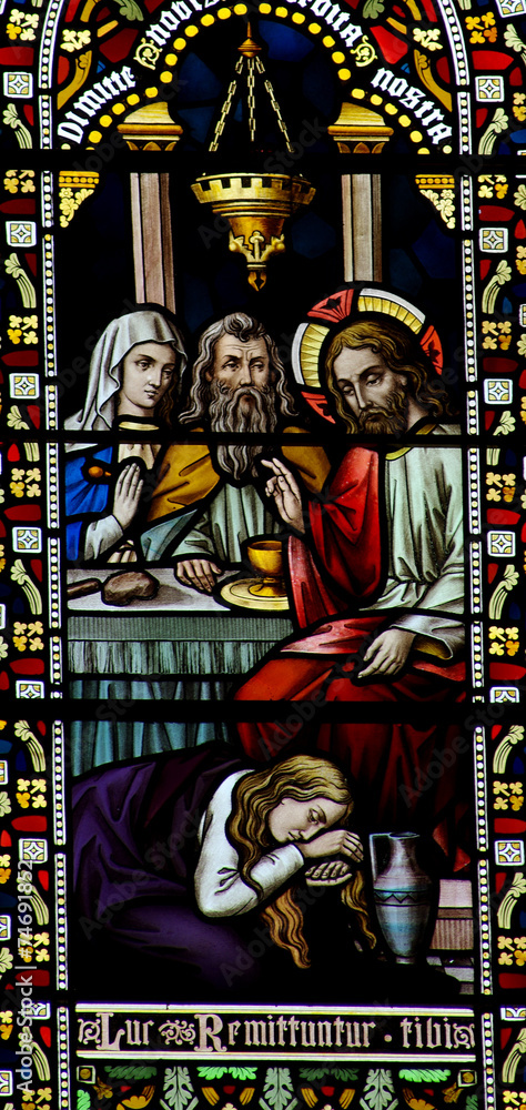 Fototapeta premium Mary Magdalene washing the feet of Jesus