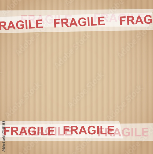 Cardboard with tape Fragile vector