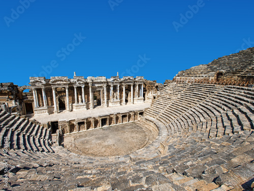Ruins of theater in ancient Hierapolis, Turkey