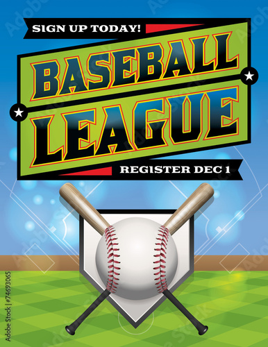 Baseball League Illustration