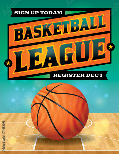 Basketball League Flyer Illustration