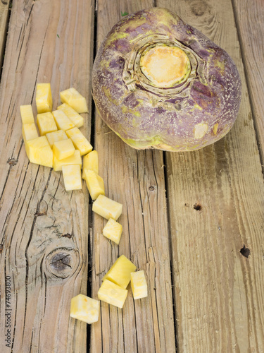 Принти на полотні whole and diced swede root vegatable