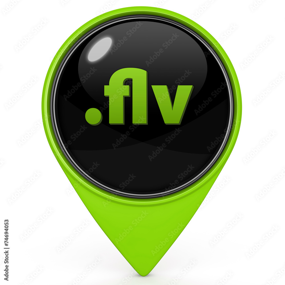.flv pointer icon on white background .flv pointer icon on white background