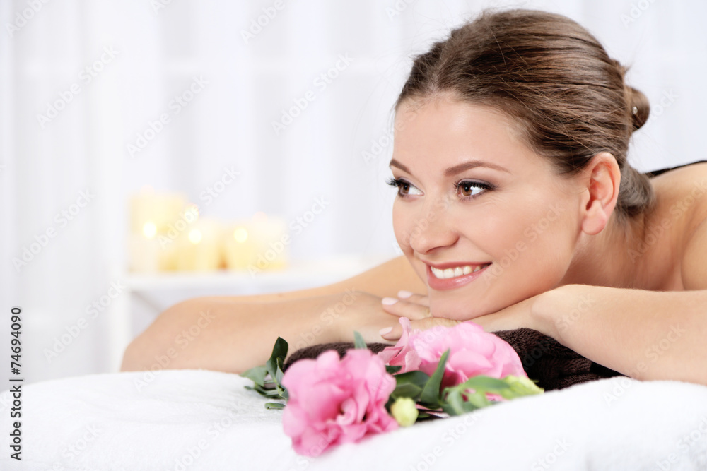 Beautiful young woman having relax in spa salon Beautiful young woman having relax in spa salon