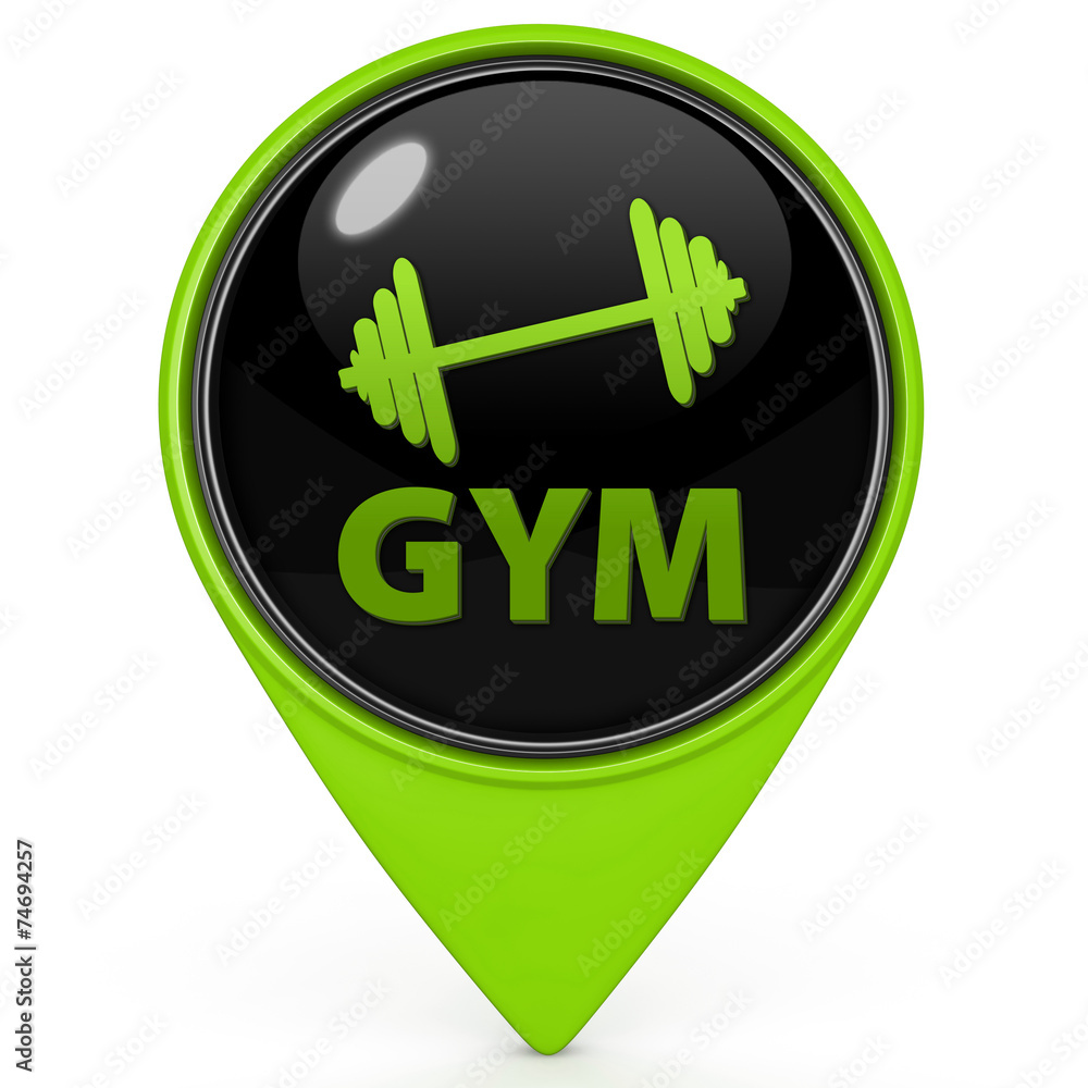 Gym pointer icon on white background Gym pointer icon on white background
