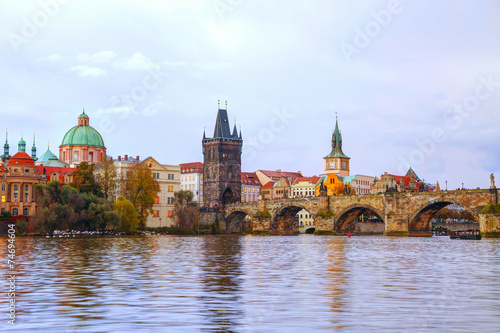The Old Town with Charles bridge tower in Prague