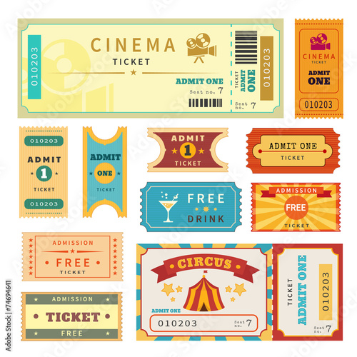 Retro tickets set