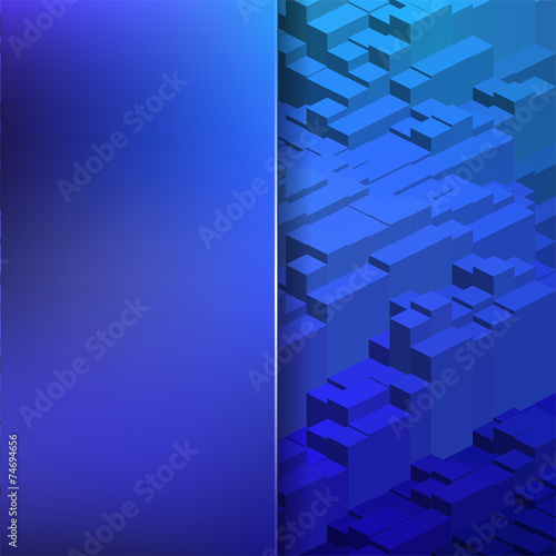 abstract background consisting of cubes and matt glass