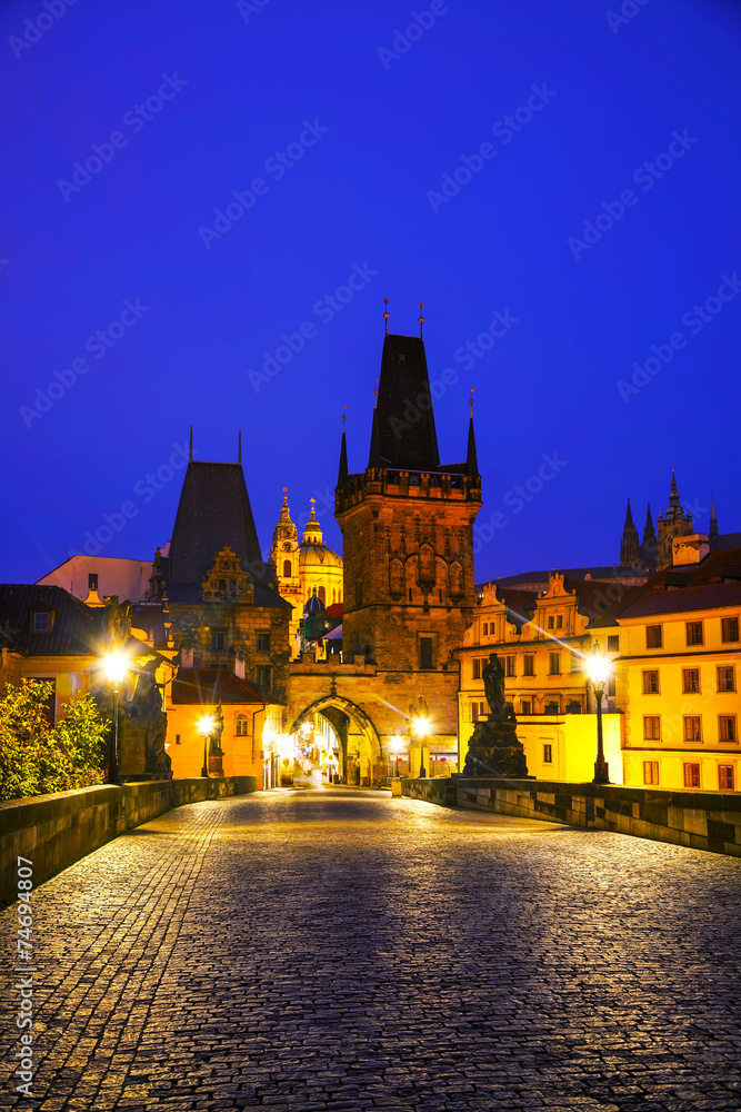 The Old Town with Charles bridge in Prague The Old Town with Charles bridge in Prague