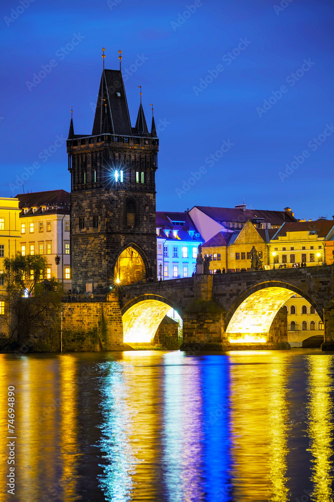 Fototapeta premium The Old Town Charles bridge tower in Prague