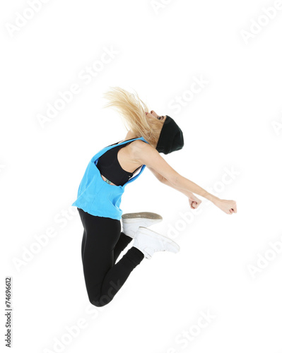 Hip hop dancer dancing isol...