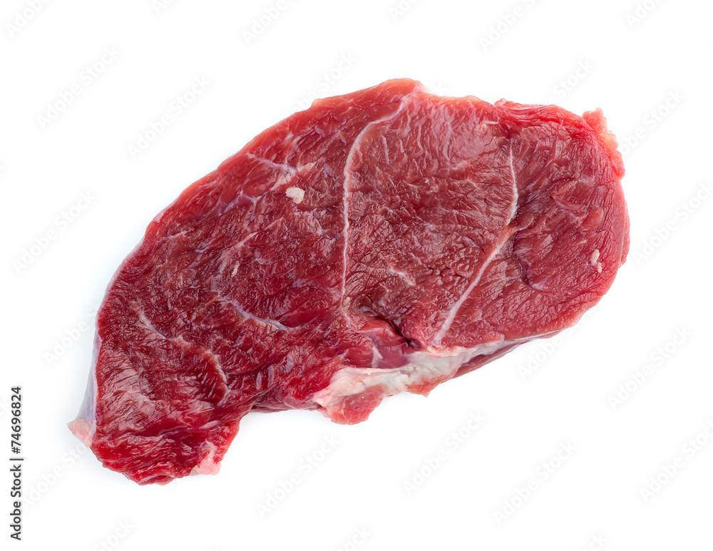 Obraz premium Macro closeup of single uncooked raw beef steak