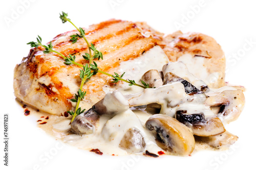 Pork escalope with mushrooms