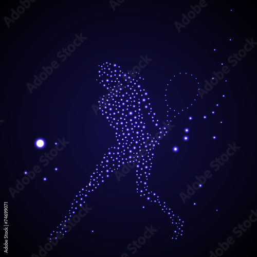 Abstract tennis player silhouette