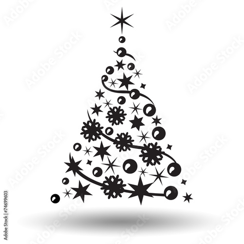 Christmas tree isolated. Abstract design logo. Logotypeof tree