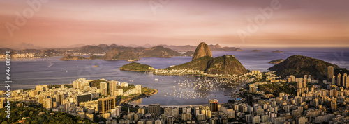 Panorama of Botafogo Bay in  Rio de Janeiro, Brazil