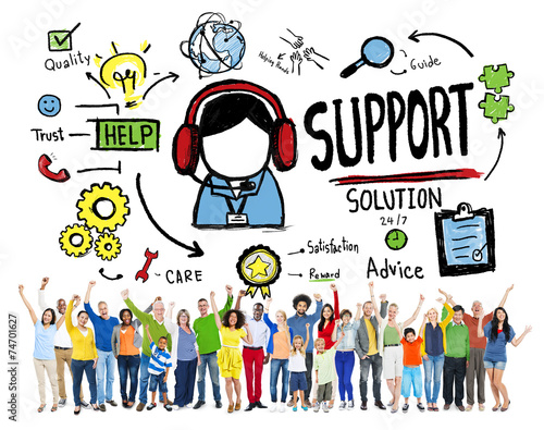 Support Solution Advice Help Care Satisfaction Quality Concept