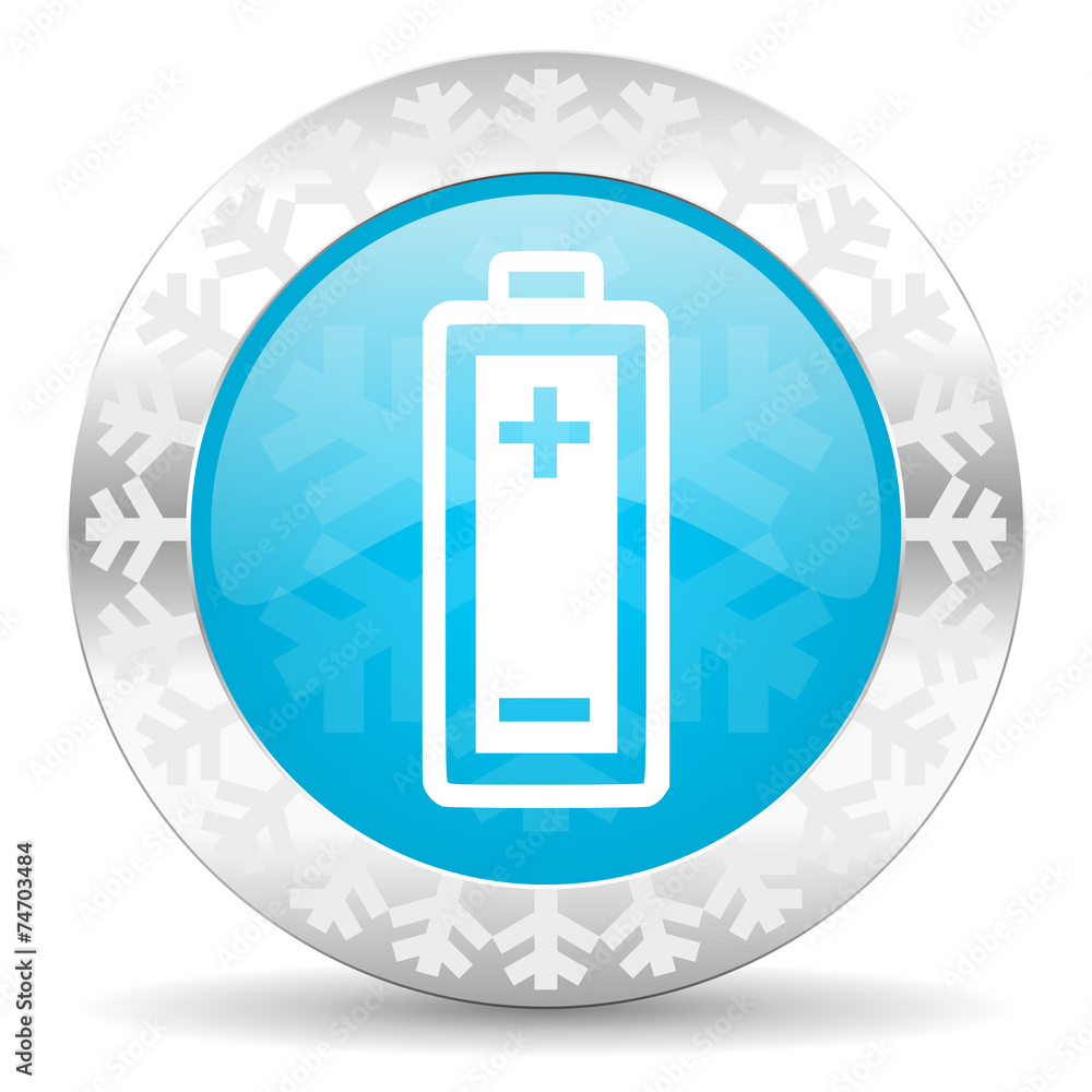 Fototapeta premium battery icon, christmas button, power sign