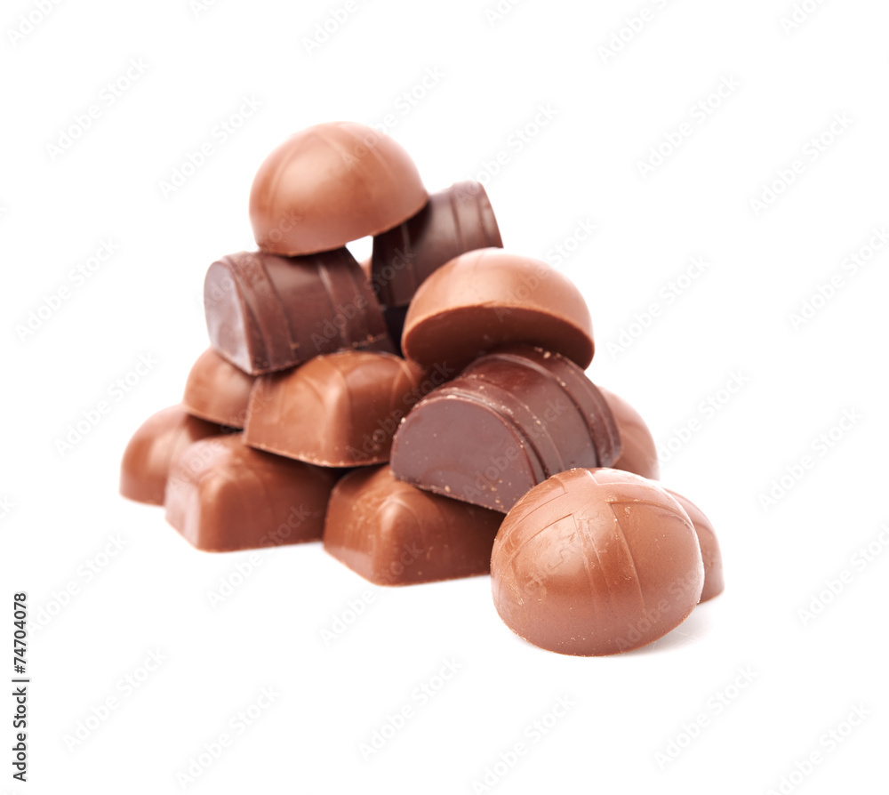 Fototapeta premium Dark chocolate on a white background