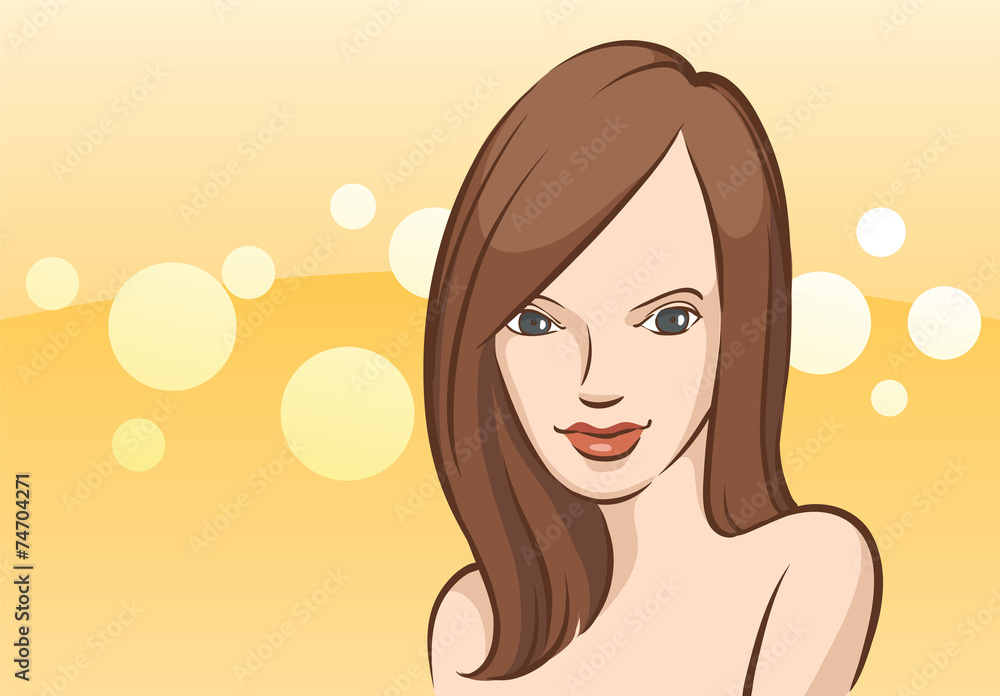 Beautiful woman with golden background Beautiful woman with golden background