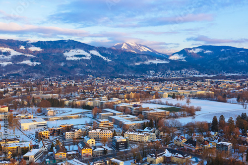 Salzburg Austria at sunset