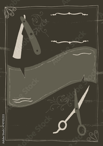 Victorian Gothic Barbers Style Background and Frame