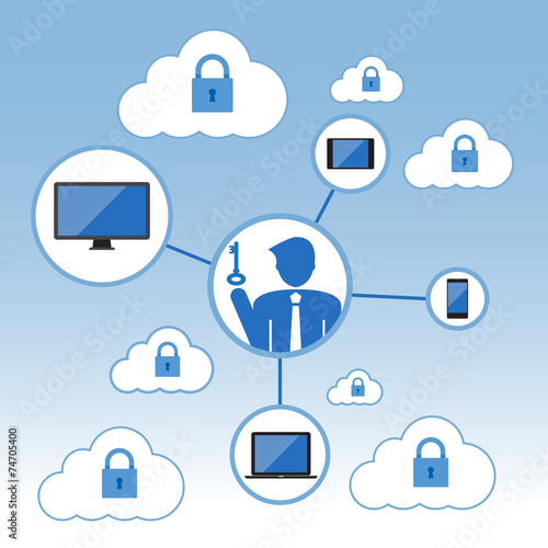 Big data icons set, Cloud computing.