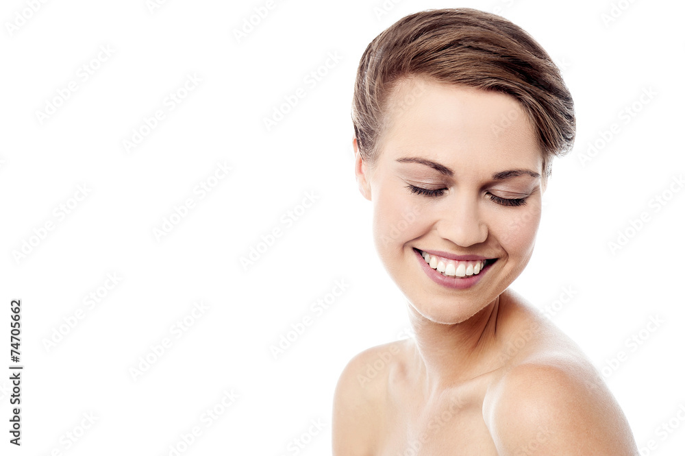 Shy woman with healthy skin Shy woman with healthy skin