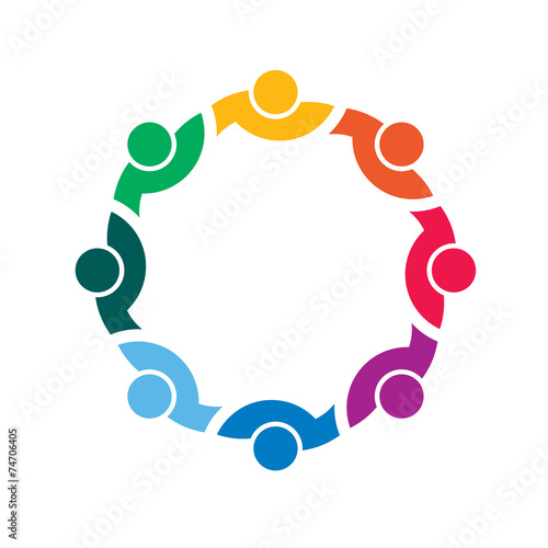 People together in circle. Vector design