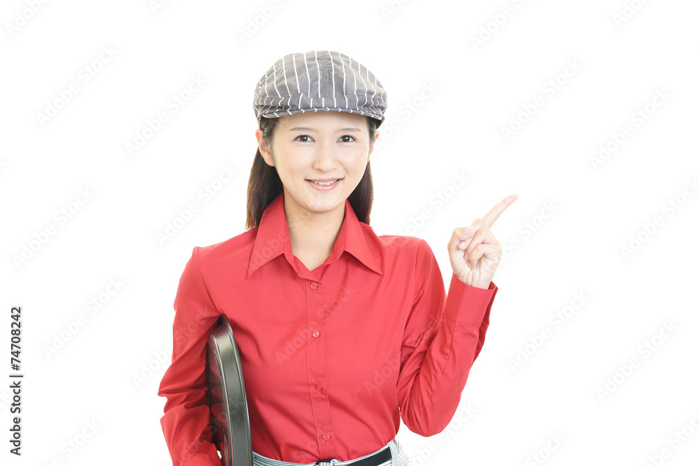笑顔のウェイトレス