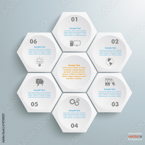 6 White Hexagons Cylce
