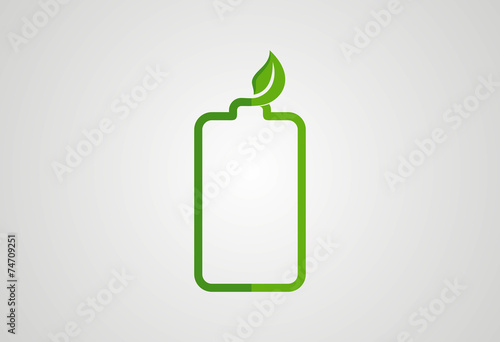 Battery energy ecology concept logo vector