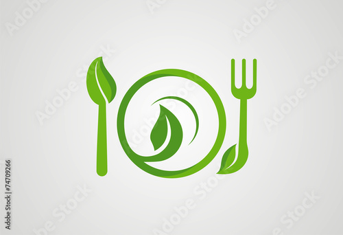 Organic food logo vector